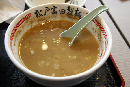 20120420_松戸富田製麺 つけそば(250g) スープ割り